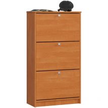 Akord - Meuble à chaussures Aulne 60 cm 3 portes façade Aulne 3 étagères 60x28,5x113 cm