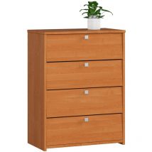 Akord - Meuble à chaussures Aulne 60 cm 4 portes façade Aulne 4 étagères 60x33x80 cm