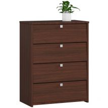 Akord - Meuble à chaussures Wengé 60 cm 4 portes façade Wengé 4 étagères 60x33x80 cm