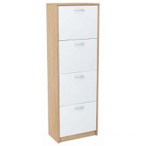 Meuble à chaussures 4S BLANC - Etagère SONOMA