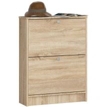 Abamihome - Meuble à chaussures akord Chêne Sonoma 60 cm 2 portes façade Chêne Sonoma 2 étagères 60x20x80 cm