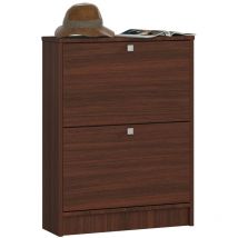 Meuble à chaussures Akord Wengé 60 cm 2 portes façade Wengé 2 étagères 60x20x80 cm