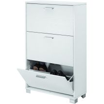 Meuble À Chaussures Gain De Place 3 Portes Battantes Quadrante - Blanc