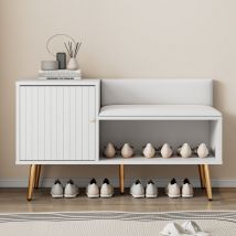 Arturesthome - Meuble à chaussures de luxe moderne et blanc avec banc rembourré et rangement
