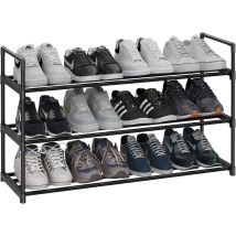 Tagère À Chaussures De 3 Niveaux, Porte-chaussures En Métal Pour 15 Paires De Chaussures, Pour Salon, Entrée, Couloir, Vestiaire, 92 X 30 X 54 Cm, 