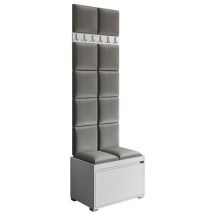 Habitat Et Jardin - Meuble d'entrée Comfivo 395, Blanc + Manila 16, 207x65x34cm, Stratifié, Tapisserie, à suspendre, à poser