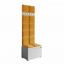 Habitat Et Jardin - Meuble d'entrée Comfivo 395, Blanc + Manila 32, 207x65x34cm, Stratifié, Tapisserie, à suspendre, à poser