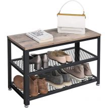 Meuble à chaussures - look industriel - 73x45x30 cm - gris clair