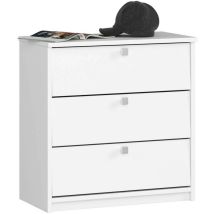 Akord - Meuble à chaussures mini Blanc 60 cm 3 portes façade Blanche 3 étagères 60x31x62 cm