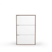 Herdasa - Meuble à chaussures, modèle arhus (519), noyer et blanc.