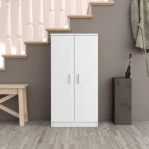 Fores Habitat S.l.u. - Armoire multifonction avec deux portes avec six étagères, couleur blanche, Dimensions 55 x 108 x 36 cm