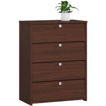 Abamihome - Meuble à chaussures akord rubin Wengé 66 cm 4 portes façade Wengé 4 étagères 66x36x85 cm