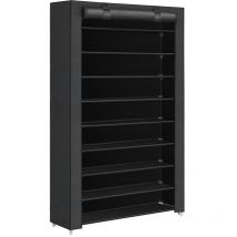 Xxl Extra Large Range chaussures avec 10 niveaux - jusqu'à 54 paires de chaussures - 100cm de large et 160cm de haut - Noir