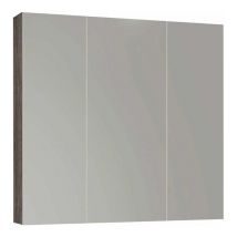 Meuble à miroir murale 3 portes chêne smoky 120CM