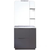Meuble à poser palermo - 80cm - Gris anthracite - laqué - Livré en kit