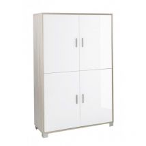 Iperbriko - Meuble à quatre portes pour bureau en olmo bianco lucido 107x41x162 cm