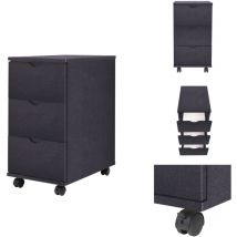 Vidaxl - Meuble à tiroirs 33x45x60 cm Noir - Meubles De Rangement - Commode - Armoire à Tiroir - Mobilier Contemporain - Meuble Noir