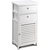 King Home - Commode à 2 tiroirs blanche avec porte