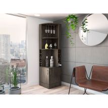 Tuhome Concept - Meuble bar d'angle Syrah, avec porte-gobelet 180,6CM l x 46,9CM p x 46,9CM l x 46,9CM p Cognac