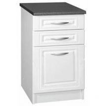 Meuble Bas Cuisine 3 Tiroirs 90 Cm Dina Blanc