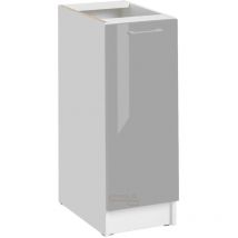 Meuble bas de cuisine Eco Gris Brillant 1 porte L 30 cm