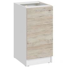 Cuisineandcie - Meuble bas de cuisine Eco Noyer Blanchi 1 porte l 40 cm