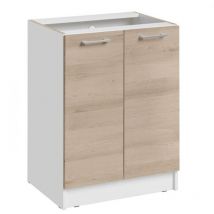 Cuisineandcie - Meuble bas de cuisine Eco Chene Naturel 2 portes l 60 cm