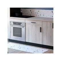 Meuble bas de cuisine 60 cm 1 porte battante 1 tiroir Noir/Chêne - abinci - l 60 x l 60 x h 85 cm