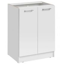 Cuisineandcie - Meuble bas de cuisine Eco Blanc 2 portes l 60 cm