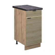 Meuble bas de cuisine Fame-Line, Panneau en chêne, 40cm, pt Anthracite Vicco