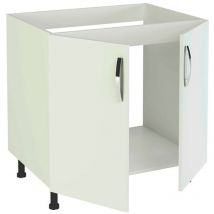 Meuble bas de cuisine pour evier 2 portes coloris blanc - Hauteur 85 x Longueur 80 x profondeur 58 cm Pegane