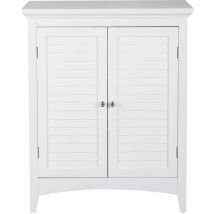 Teamson Home – Armoire De Salle De Bain Blanche Avec Portes Persiennes – 3 Étagères Réglables – Mdf Résistant À L’humidité – Design Élégant Et 