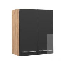 Vicco - Elément haut de cuisine Fame-Line, Anthracite Haute brillance, 60 cm