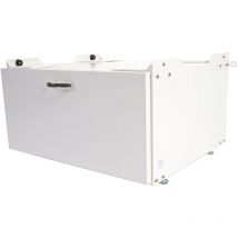 Décoshop26 - Meuble bas pour machine à laver avec tiroir avec tiroir 33 x 61 x 52 cm mdf et acier blanc 040007833