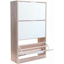 Urban Living - Range Chaussures 3 Tiroirs Miroir Blanc Five