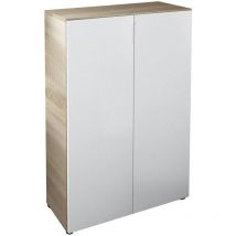 Armoire polyvalente 6 étagères, capacité 28 paires de chaussures, coloris blanc, dimensions 70 x 103 x 36 cm