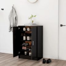 Maison Chic - Meuble à Chaussures Armoire à Chaussures Meuble d'entrée Noir 60x35x92 cm Aggloméré 10035