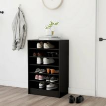 Maison Chic - Meuble à Chaussures Armoire à Chaussures Meuble d'entrée Noir 60x35x92 cm Aggloméré 25258