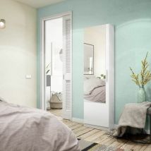 Forex - Meuble à chaussures Kristal 50 cm (largeur) x 180 cm (hauteur) x 22 cm (profondeur) - Artik blanc