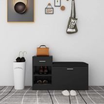 Maison Chic - Meuble à Chaussures Banc à chaussures Meuble d'entrée Noir 94,5x31x57 cm Aggloméré 29485