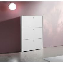 Zenzero Shop - Scarpiera moderna Bianca opaca con 3 ante a ribalta