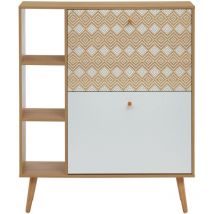 Bata - Meuble à chaussures leika motifs et effet chêne 2 portes 80cm