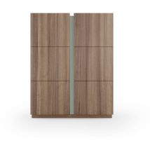 Herdasa - Meuble à chaussures, modèle hessa (517noyer), avec deux portes . Noyer-Vert