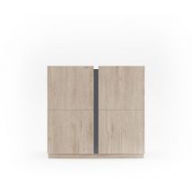 Herdasa - Meuble à chaussures, modèle odda (516chêne), avec deux portes . Chêne Clair-Graphite