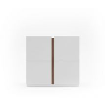 Herdasa - Meuble à chaussures, modèle odda (516blanc), avec deux portes . Blanc-Noyer