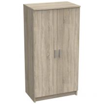 Armoire multifonctionnelle avec 2 portes avec 6 étagères, Étagère à chaussures polyvalente, Meuble de rangement avec étagères, cm 55x36h108, couleur