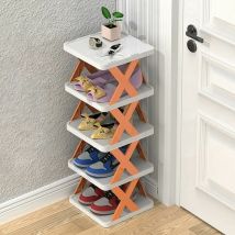 Meuble à Chaussures Slim à 5,Étagère à Chaussures Verticale à 5 Niveaux,Organisateur De Chaussures,Étagère à Chaussures Robuste,orange