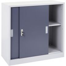 Hegele - Meuble-classeur Boston HHG-588, placard en métal avec portes coulissantes, 90x90x45cm, anthracite
