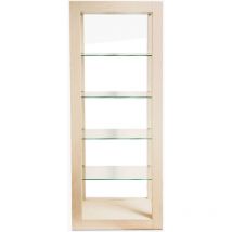 Cedam - Meuble Colonne de rangement salle de bain 4 étageres transparente 70 x 45 x 180 cm Bois chêne