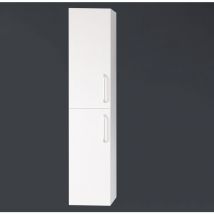 Meuble Colonne de Salle de Bain et Meuble de Rangement Moderne 1 Porte 4 étagères Blanc 30x26.8x142cm Ocean Sanitaire